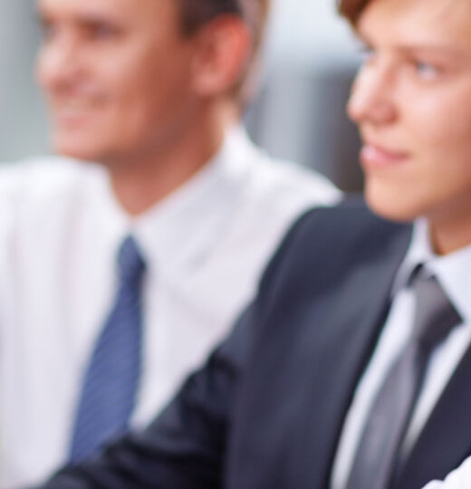 Three business people listening 