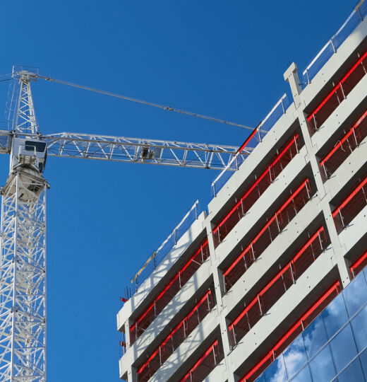 Crane building clouds