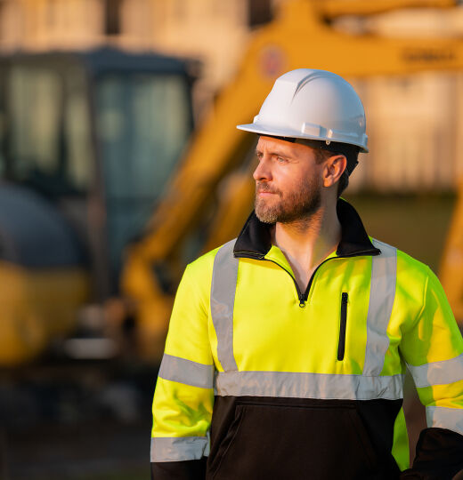 bigstock Worker In Helmet On Site Const 474716219