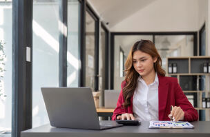 bigstock Accountant Woman Working With  471417391
