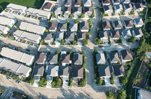 bigstock Housing Estate In Aerial View 455470715