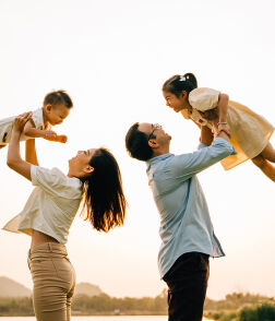 bigstock A Happy Family Enjoys A Playfu 473708563