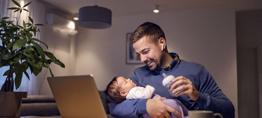 bigstock Fatherhood And Work From Home  475867483