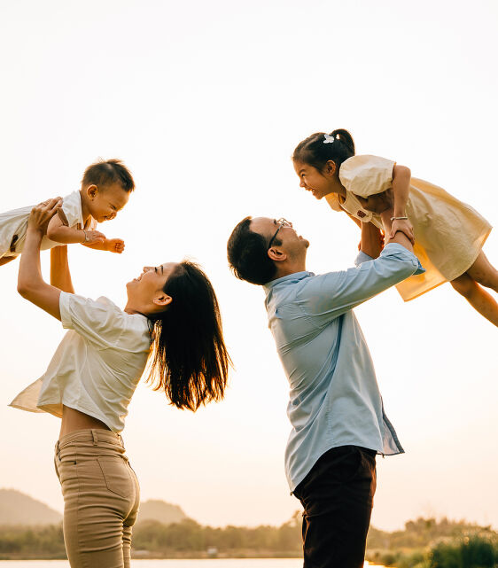 bigstock A Happy Family Enjoys A Playfu 473708563