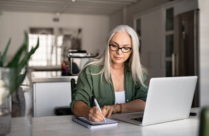 bigstock Senior stylish woman taking no 328280404