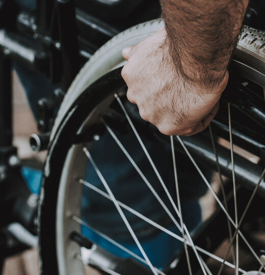 Disabled man in wheelchair