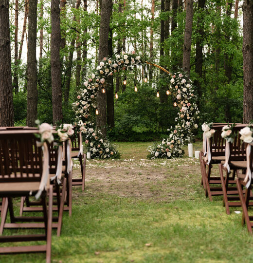 bigstock Blooming Decoration Of Wedding 447851929