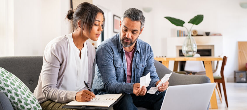 bigstock Mature couple calculating bill 426080831