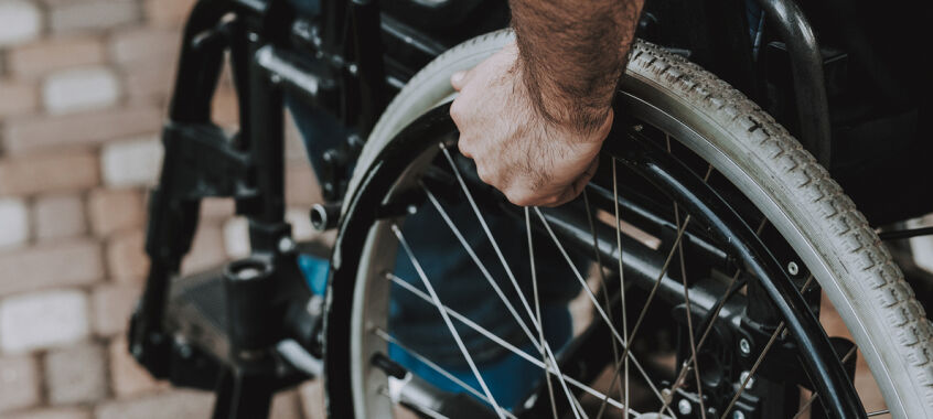 Disabled man in wheelchair