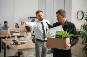 bigstock Boss Dismissing Man From Work 444106685