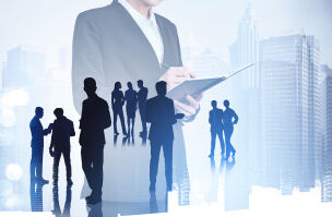bigstock Silhouettes Of Businesspeople  425706386