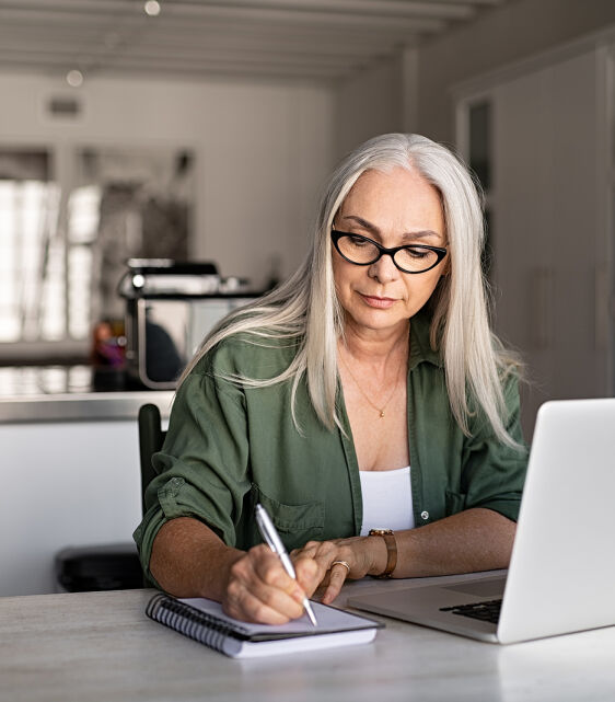 bigstock Senior stylish woman taking no 328280404