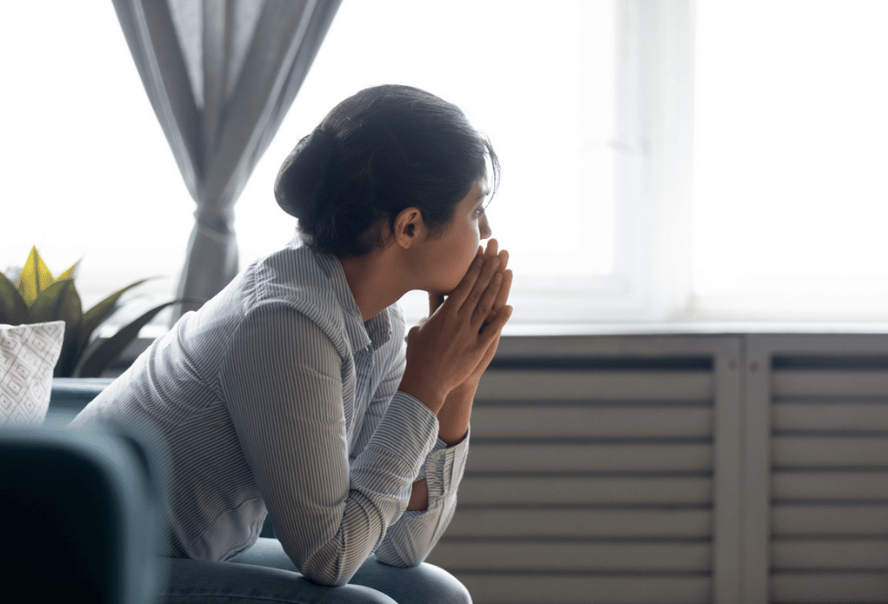 A woman looking worried