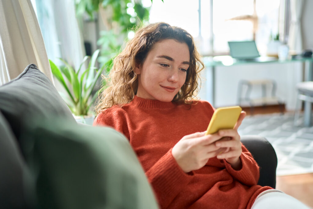 Woman looking at phone