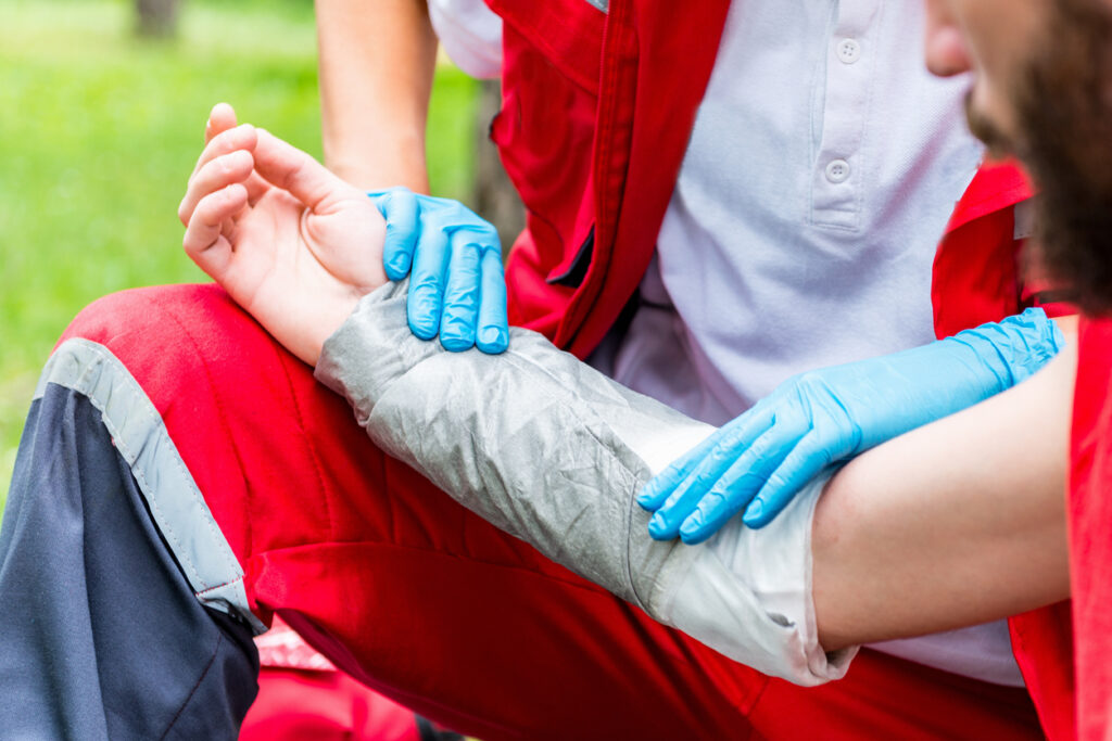 man with burn injury