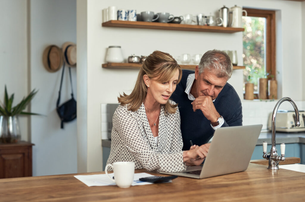 couple looking at laptop