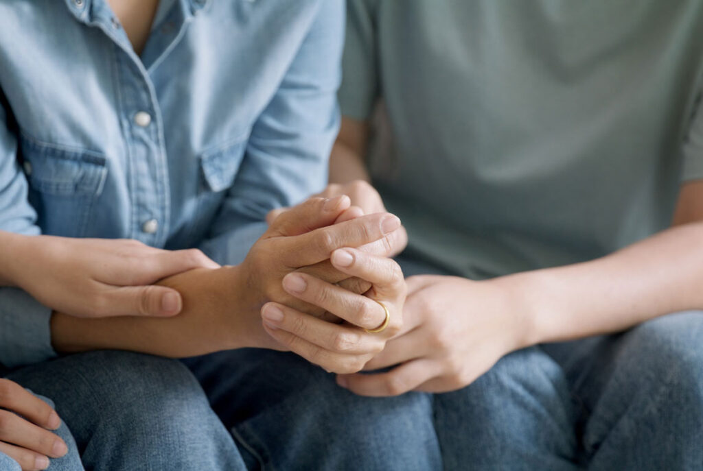 Holding hands
