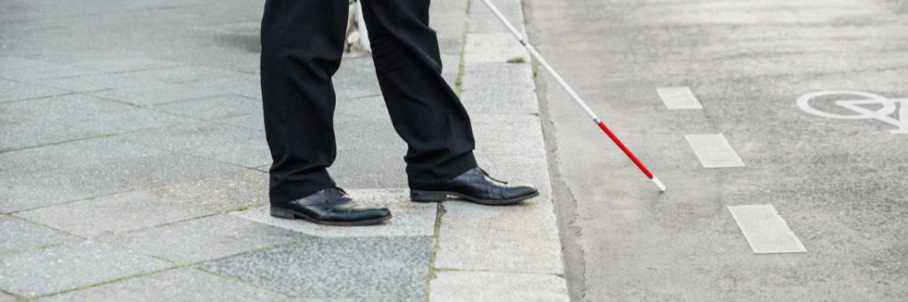 Man stepping down kerb