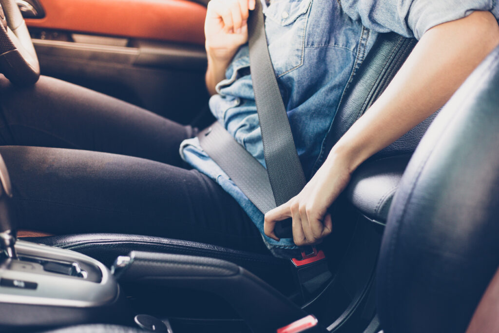 passenger in a car