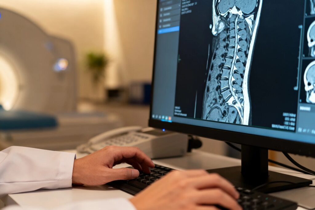 MRI scan of the spine
