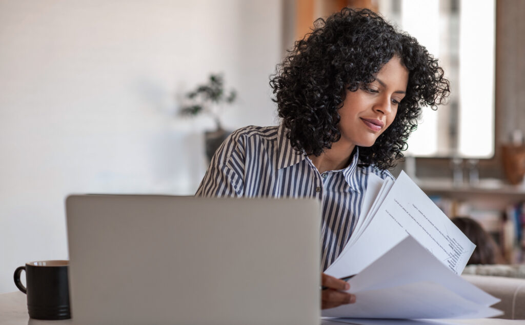 Mother looking at SEND paperwork